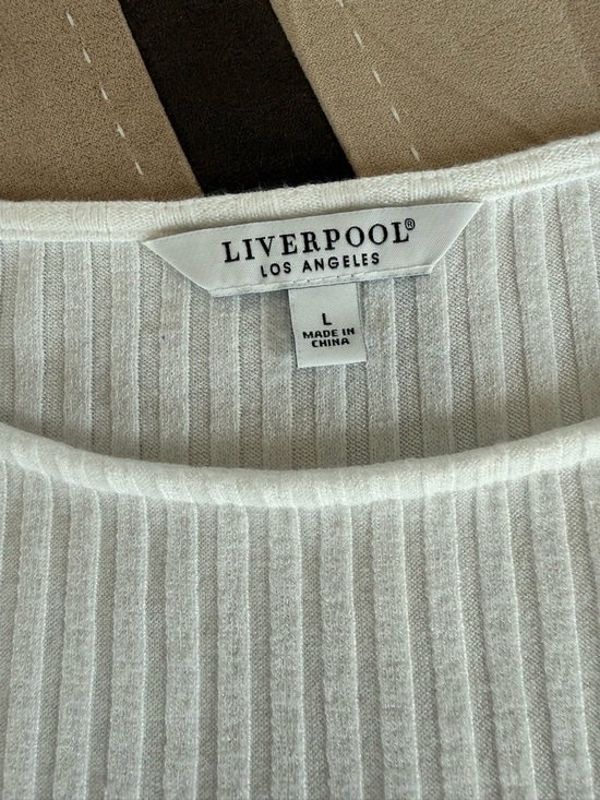 Liverpool of Los Angeles White Ribbed Sleeveless Tank - Picture 2 of 3